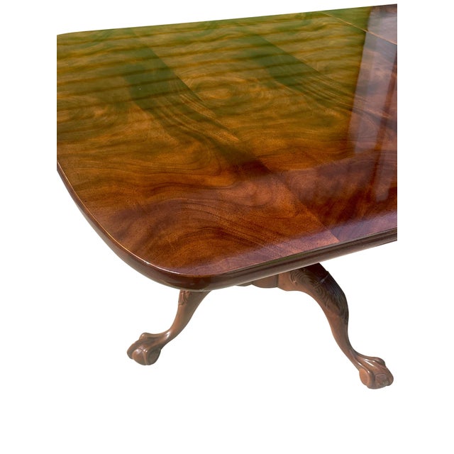 Late 20th Century Chippendale Style Mahogany Ball & Claw Carved Dining