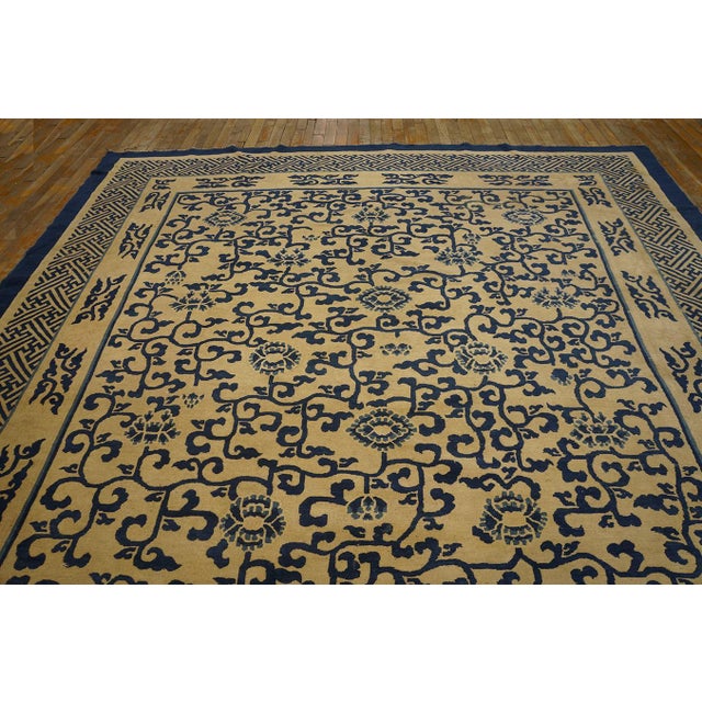 Antique Chinese Peking Rug, Size: 8' 10''x11' 6''. Antique Chinese - Peking Chinese Geometric Knotted Rug, Circa Date:...