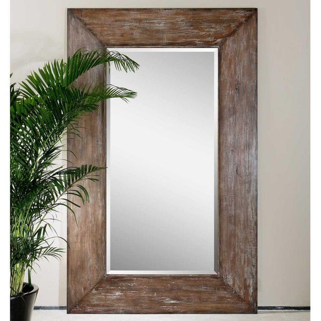 Contemporary Large Rustic Floor Mirror For Sale - Image 3 of 3