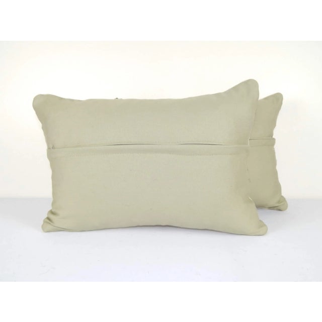 1990s Set of Two Turkish Lumbar Kilim Pillow, Lumbar Cushion Cover 14'' X 20'' (35 X 50 Cm) For Sale - Image 5 of 6