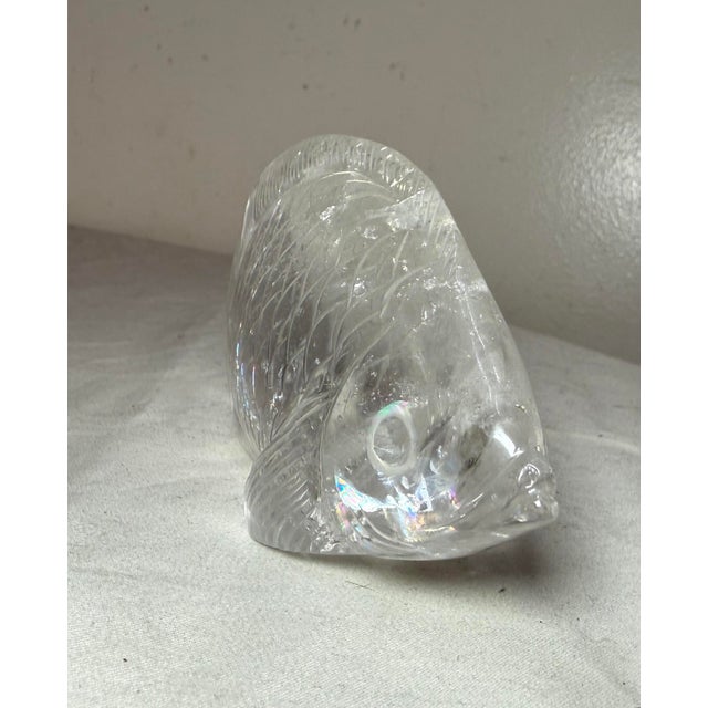 Antique Hand Carved Chinese Fish Figural Rock Crystal Stone Sculpture Statue For Sale - Image 9 of 13