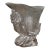 1940s Chinoiserie Hand Carved Liuli Glass Figural Wine Cup, Kneeling Beauty Sculpture, Decorative Libation Vessel For Sale