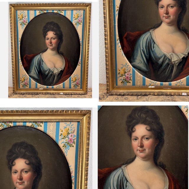 Portrait of a Baroque Lady Early 18th Century English School Oil on Canvas For Sale - Image 18 of 18