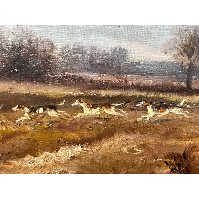 19th Century British 19th Century Hunting Charge Grey & Chestnut GallopingHorses Oil Painting Signed Thomas Smythe For Sale - Image 5 of 13