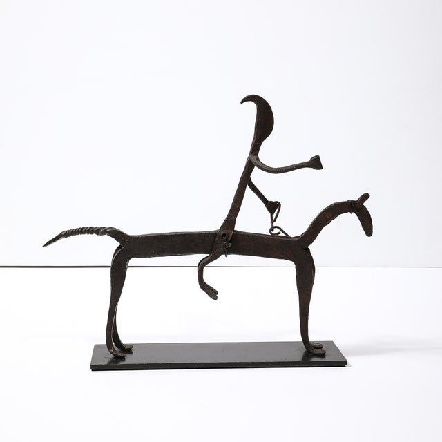 Metal A Bamana Wrought Iron Equestrian Sculpture For Sale - Image 7 of 12