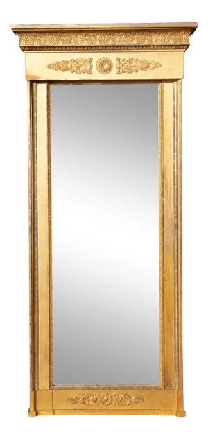 1820s French Neoclassical Giltwood and Gilt-Gesso Pier Mirror