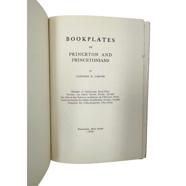 American Bookplates of Princeton and Princetonians by Clifford Nickels Carver 1912 Book For Sale - Image 3 of 17