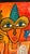 Orange Signed 1996 Zbyszek Kozioł “Madman’s Wife” Outsider Art Mixed Media Painting For Sale - Image 8 of 9