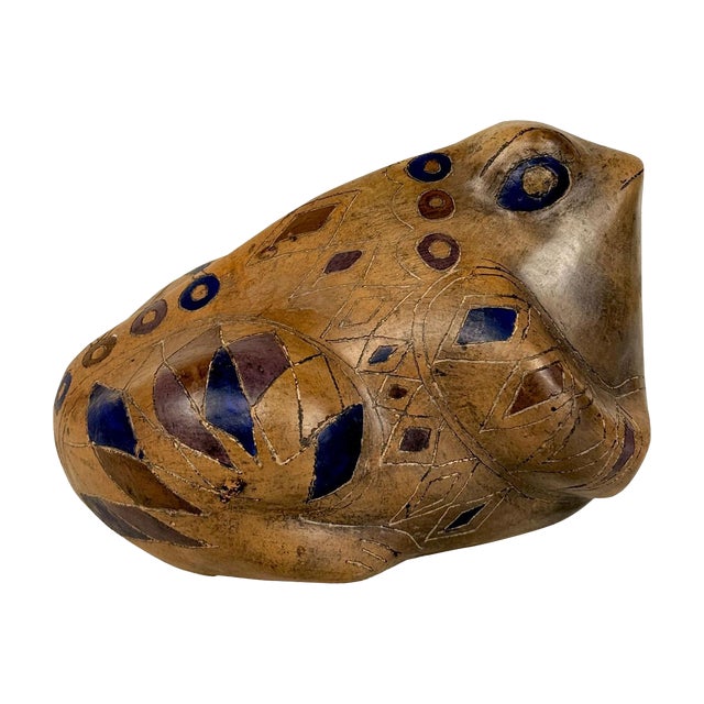 Vintage Southwestern Mexican Pottery Frog Sculpture For Sale