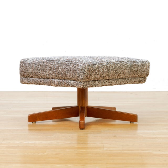Mid-Century Modern Vintage 1960s Danish Swivel Lounge Chair & Ottoman For Sale - Image 3 of 11