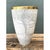 Mid-Century Modern Vintage Italian Gold Rimmed Crackle Ceramic Vase For Sale - Image 3 of 12