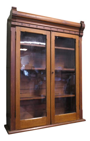 Arts and Crafts Wall Hanging Glazed Cabinet