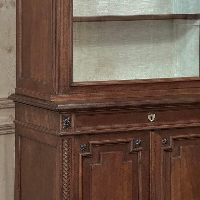 Wood 19th Century French Louis XVI Style Walnut Bookcase For Sale - Image 7 of 18