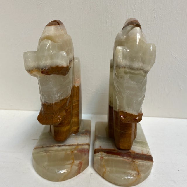 Vintage Onyx Stone Horse Heads - a Pair For Sale - Image 4 of 8