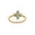 Modern Four-Leaf Emerald Diamond Clover Ring Size 7 in 14k Yellow Gold For Sale - Image 9 of 17