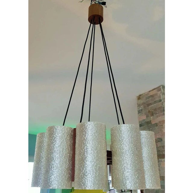 Brown Danish Teak & Resin Chandelier, 1960s For Sale - Image 8 of 18