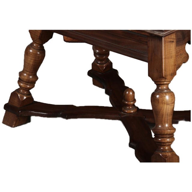 Wood Antique Extendable Slate Table in Walnut, 1930 For Sale - Image 7 of 18