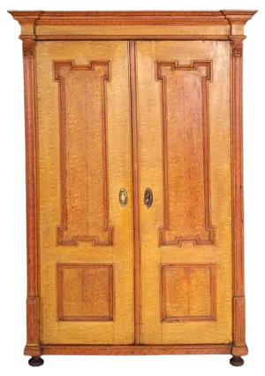 Antique Neoclassical Austrian Lacquered Solid Wood Cabinet