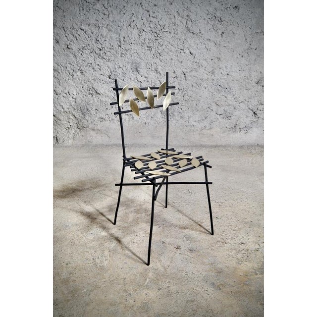 Autumn Chair in Steel and Brass by Frederic Gaillard. Dimensions: W 50 x D 45 x H 90 cm (Seat height: 45 cm). Materials:...