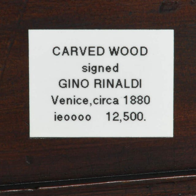 Antique Carved Wood Musician Sculpture Signed Gino Rinaldi, C. 1880 For Sale - Image 9 of 10