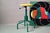 Industrial Adjustable Workshop Stool in Green Metal and Yellow Wood, 1960s For Sale - Image 9 of 9
