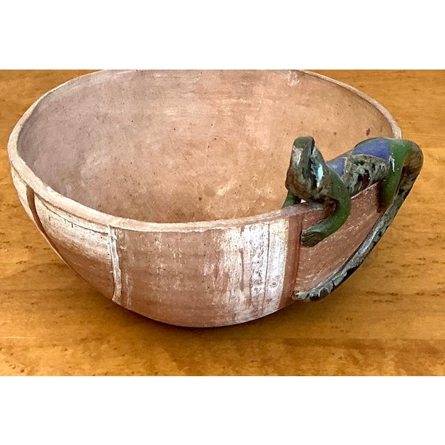 Vintage Glazed Terracotta Lizard Planter For Sale In West Palm - Image 6 of 12