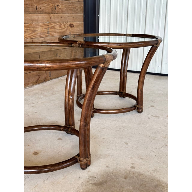 1970’s McGuire Bentwood Rattan Side TablesPair Chairish