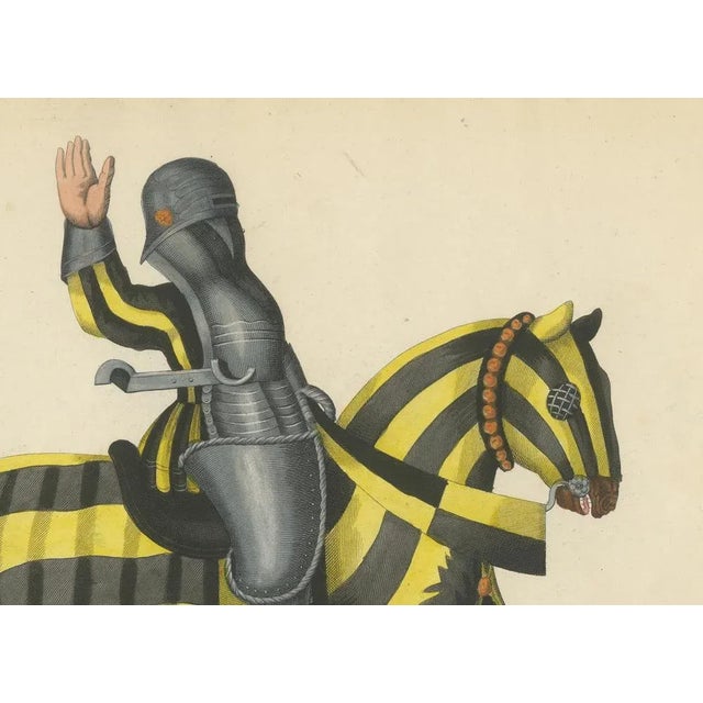 Knights on Striped and Starry Caparisoned Horses, 1842, Paper For Sale - Image 4 of 7