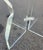 1970s Postmodern Round Glass Dining Table With Sculptural Interlocking Lucite Pedestal Base, Late 20th Century For Sale - Image 5 of 6
