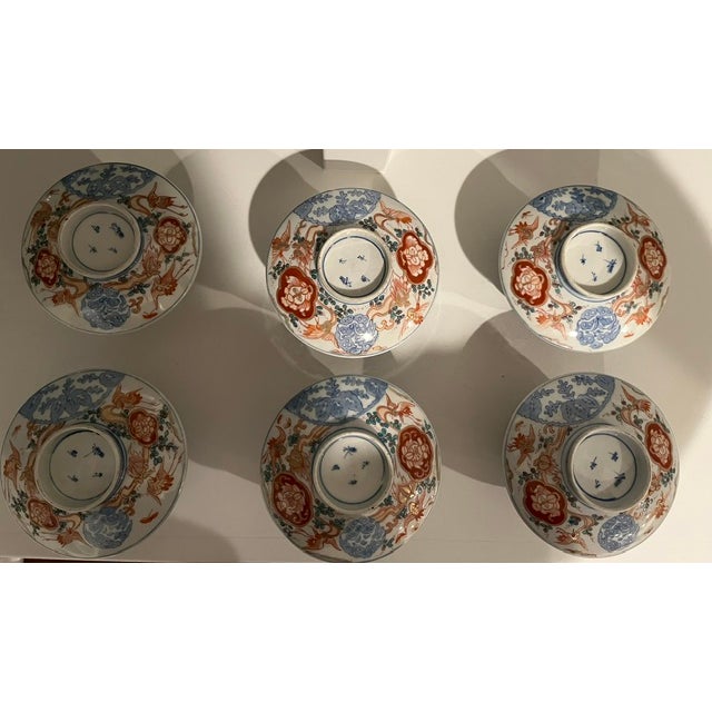 Antique Colored-Imari Rice/Soup Bowls With Lids - Rare Collection of Set of 12 For Sale - Image 15 of 18