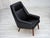Mid-Century Modern Danish Highback Armchair in Black Leatherette and Teak, 1970s For Sale - Image 3 of 18