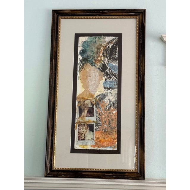 Wood Original Large-Scale Contemporary Abstract Mixed Media Collage, Professionally Framed For Sale - Image 7 of 12