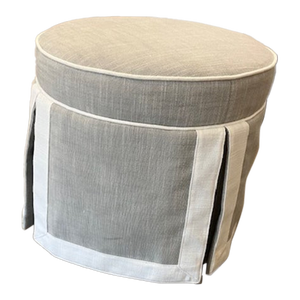 Ambella Bella Ottoman in Linen