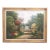 Large Hand Painted Oil Painting on Canvas Outdoor Garden Scene For Sale