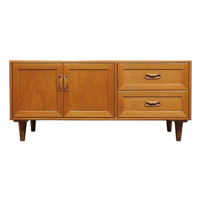 Mid Century Modern Vintage Teak Media Cabinet Credenza by G Plan Danish Style For Sale