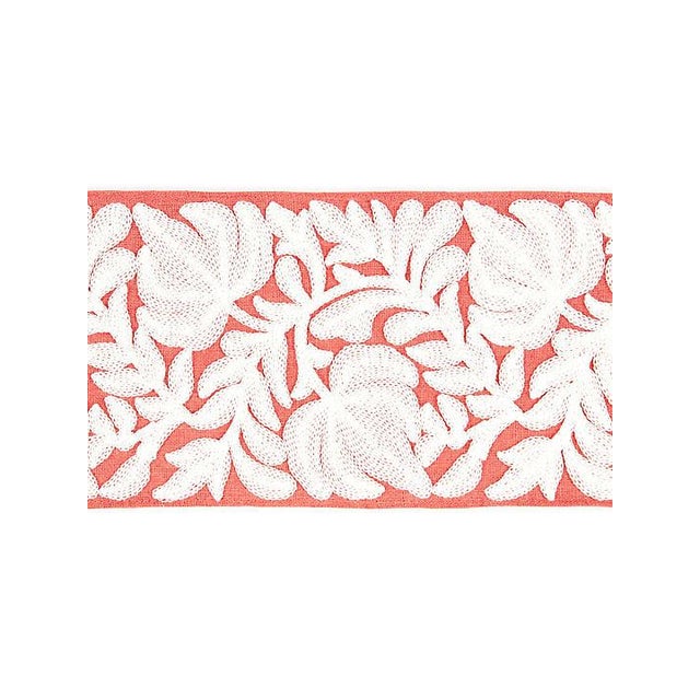 Transitional Sample, Scalamandre Coventry Embroidered Coral Tape For Sale - Image 3 of 3