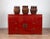 Early 20th Century Chinese Antique Red Lacquered Console Cabinet with Drawers and Doors For Sale - Image 5 of 13