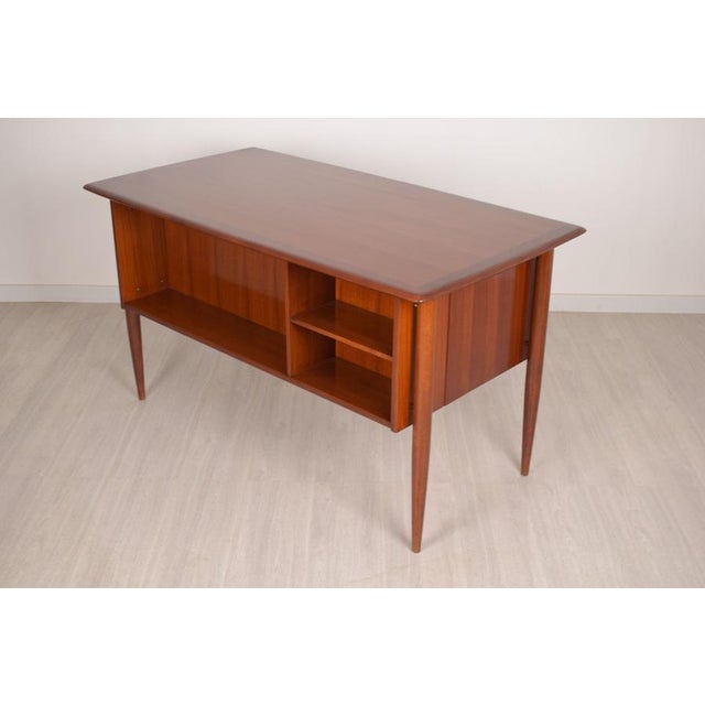 Brown Vintage Writing Desk, Italy, 1960 For Sale - Image 8 of 15