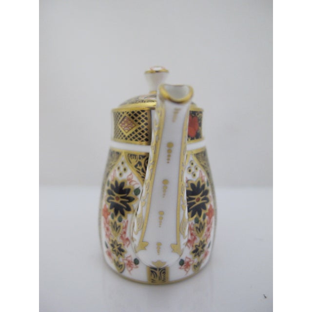 Ceramic Royal Crown Derby 1128 Old Imari Bone China Full Miniature Tea Set & Oval Tray For Sale - Image 7 of 18