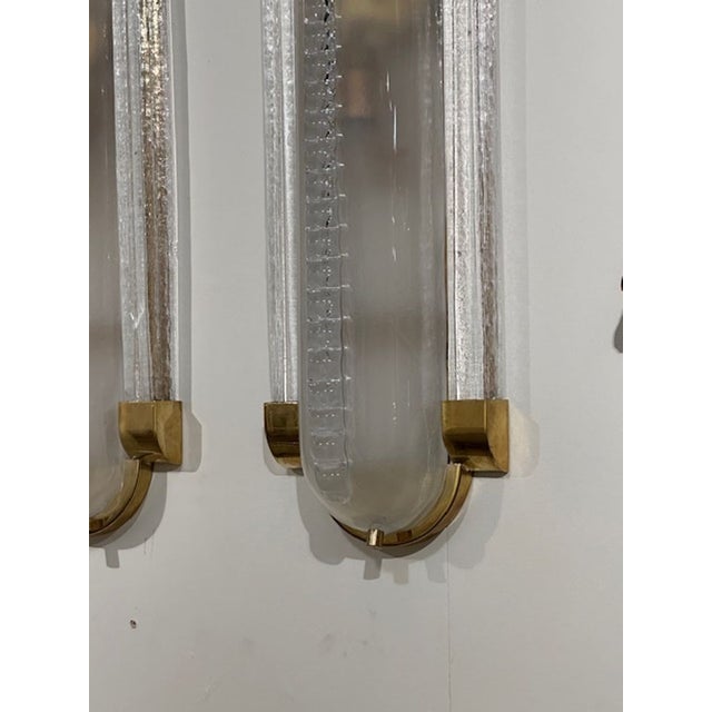 Modern Pair of Murano Glass and Polished Brass "Barber Sconces" For Sale - Image 3 of 4