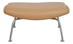 Ox Ottoman in Natural Leather by Hans J. Wegner