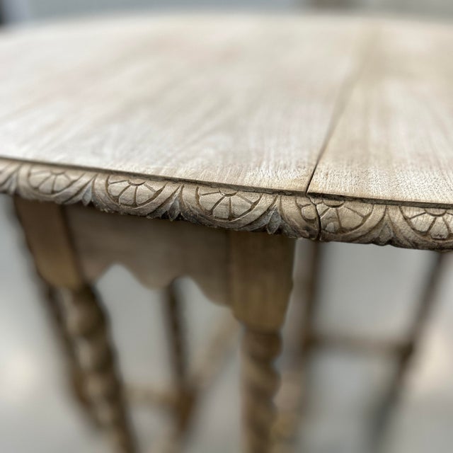 Early 20th Century French Gate Leg Drop Side Drop Side Table on Barley Twist Legs For Sale - Image 5 of 12