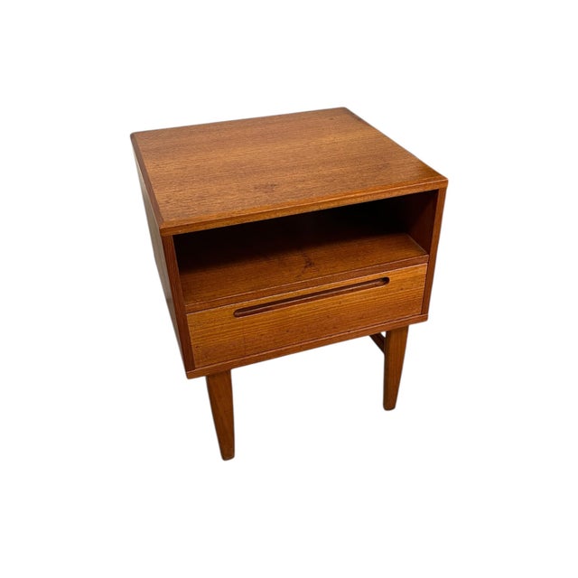 1970s 1970s Mid-Century Modern Danish Teak Nightstand With Drawer, Made in Denmark For Sale - Image 5 of 7