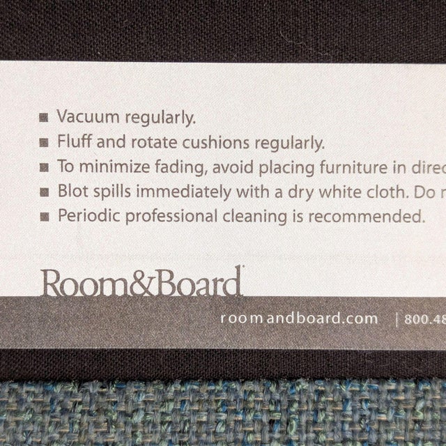 Textile Room and Board Reese Modern Blue Sectional Sofa With Chaise For Sale - Image 7 of 8