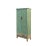 Teal Oriental Distressed Light Teal Green Tall Narrow Noodle Cabinet Armoire For Sale - Image 8 of 9