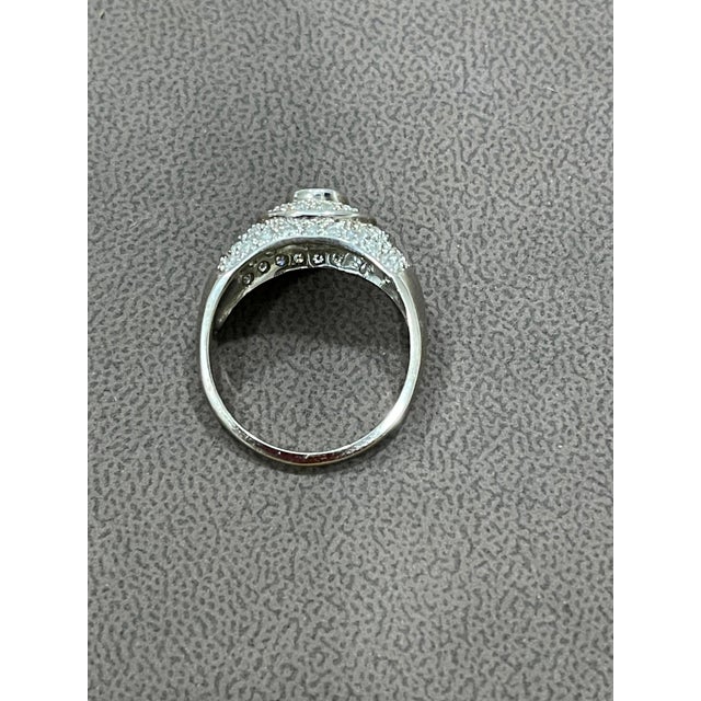 1.70 Carat Champagne & White Diamond Engagement Ring 14 Karat White Gold For Sale - Image 13 of 18