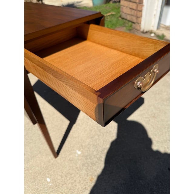 Early 20th Century Early 20th Century Henkel Harris Solid Mahogany Pembroke Drop-Leaf Side Table — Restored For Sale - Image 5 of 9
