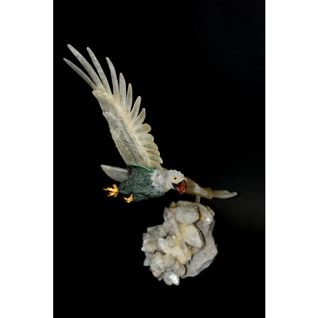 Large Majestic Rock Crystal Quartz Eagle Gemstone Sculpture For Sale - Image 12 of 12