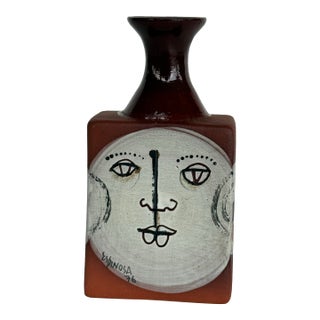 1976 Midcentury Modern Ceramic Vase Signed and Dated For Sale