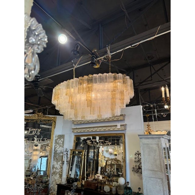 Modern Oval Murano Tronchi Chandelier For Sale - Image 3 of 8